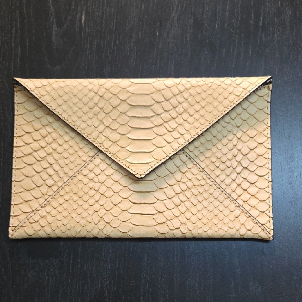 Elegant Tan Envelope Clutch